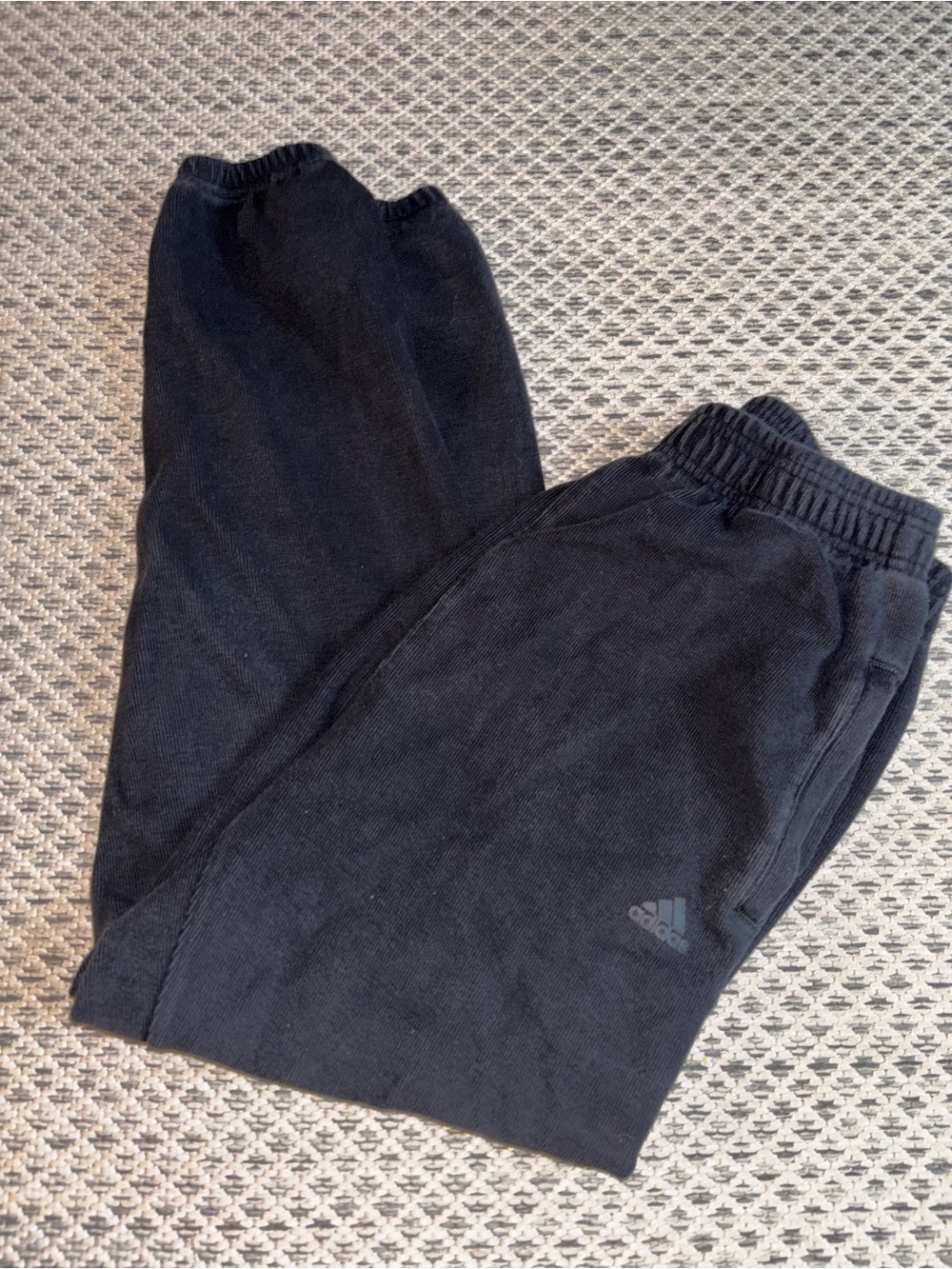 Adidas Women’s Ribbed Cropped Black Joggers Capri Size XS